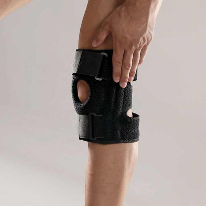 Open patella knee support Knee Brace with Side Stabilizers for Meniscus Tear Knee Pain Injury Recovery Adjustable Knee Support Men and Women