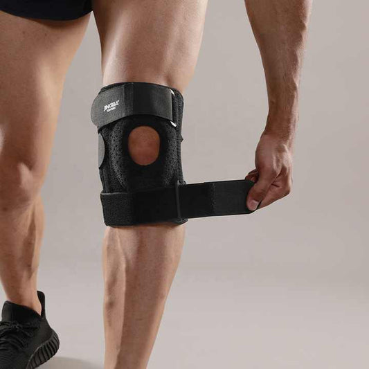 Open patella knee support Knee Brace with Side Stabilizers for Meniscus Tear Knee Pain Injury Recovery Adjustable Knee Support Men and Women