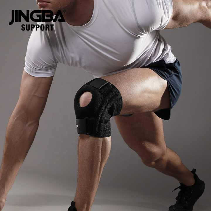 Open patella knee support Knee Brace with Side Stabilizers for Meniscus Tear Knee Pain Injury Recovery Adjustable Knee Support Men and Women