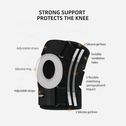 Open patella knee support Knee Brace with Side Stabilizers for Meniscus Tear Knee Pain Injury Recovery Adjustable Knee Support Men and Women