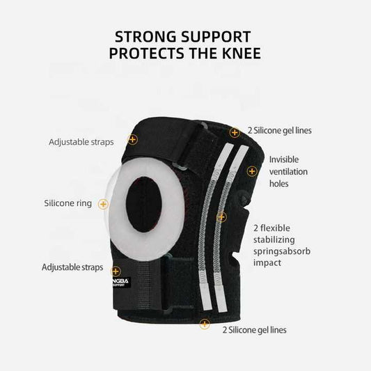 Open patella knee support Knee Brace with Side Stabilizers for Meniscus Tear Knee Pain Injury Recovery Adjustable Knee Support Men and Women