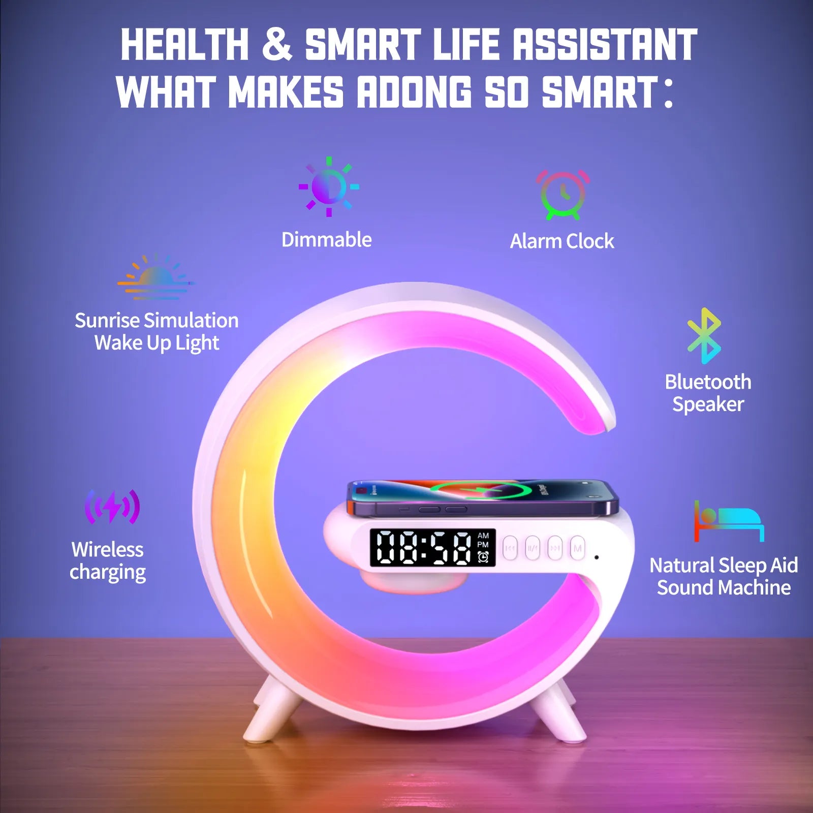 Modern Intelligent G Shaped LED Lamp