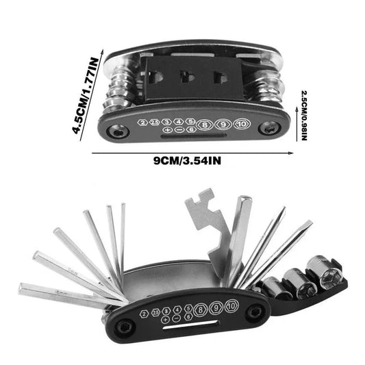 16 in 1 Multi-functional Repair Tool - Hex Spoke Wrench Screwdriver LCM